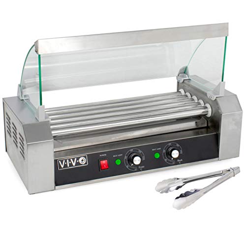 VIVO Electric 12 Hot Dog & Five (5) Roller Grill Cooker Warmer Machine