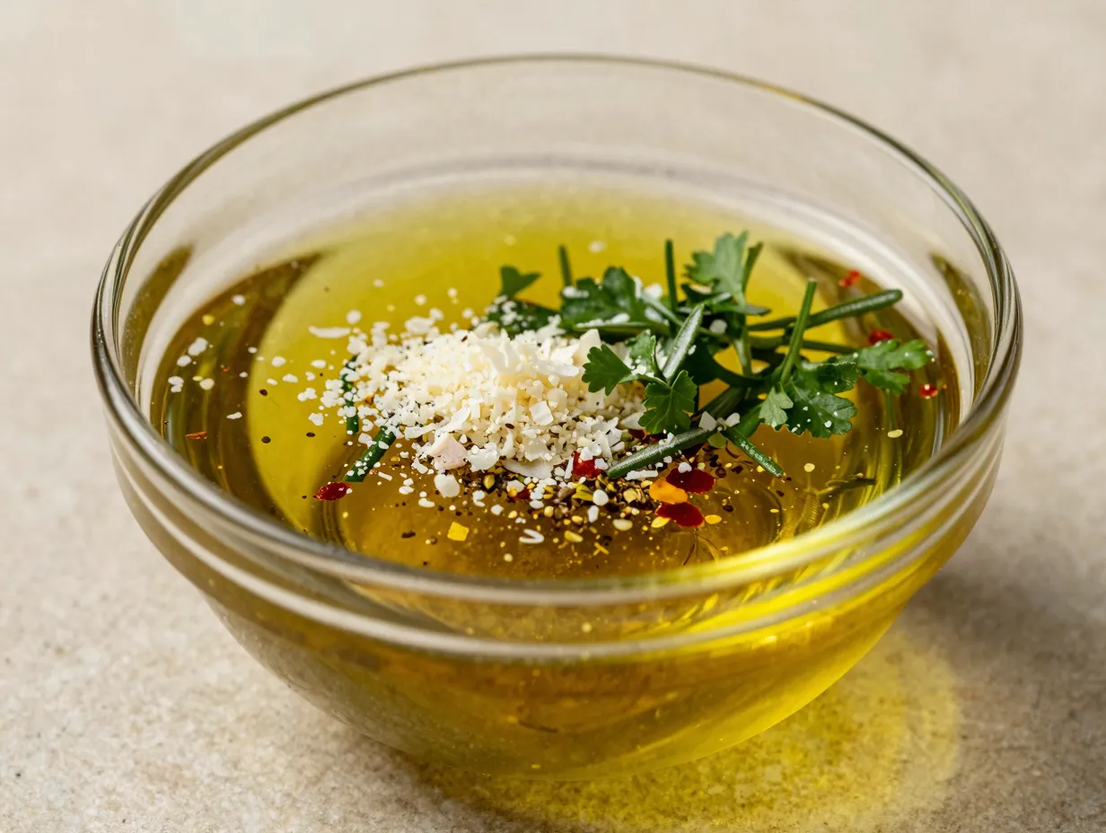 Restaurant style herb and garlic olive oil