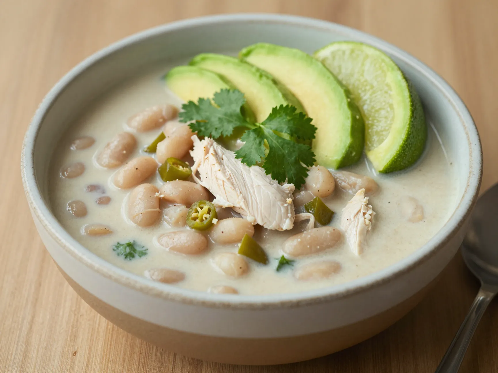 Healthy white chicken chili