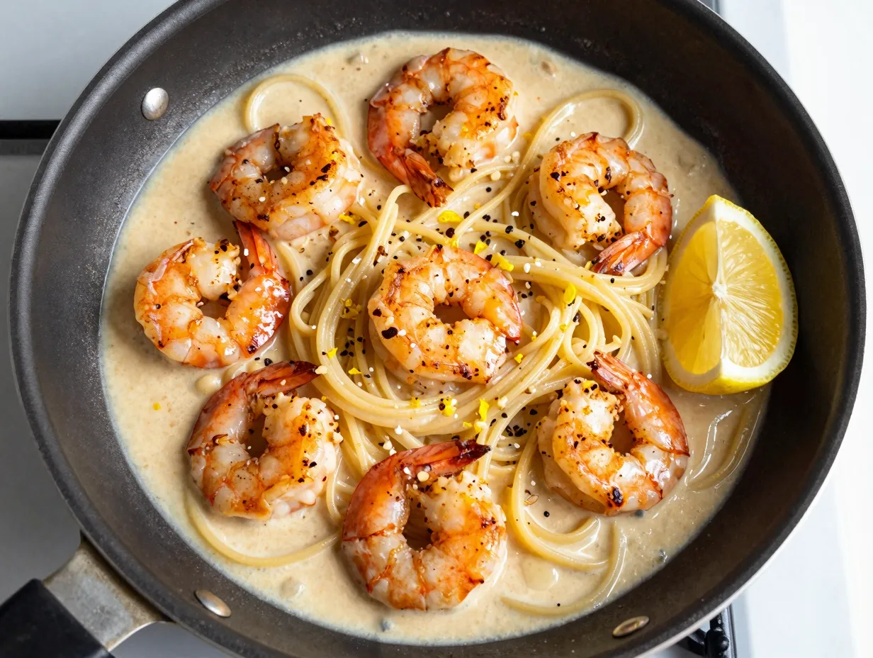 Shrimp alfredo pasta