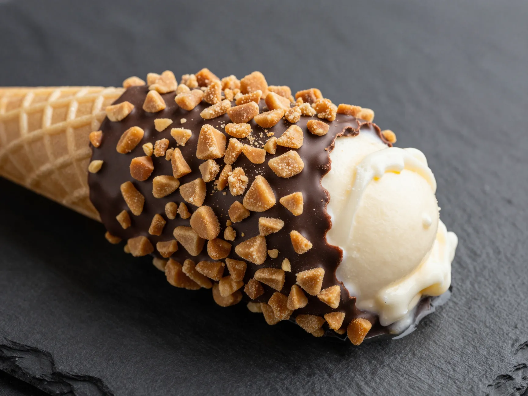 Chocolate dipped toffee crunch ice cream cones