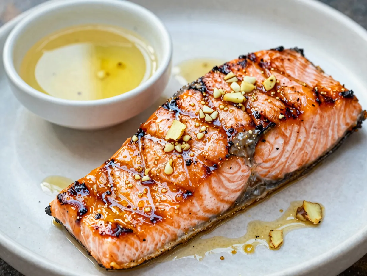 Lemon ginger grilled sockeye salmon