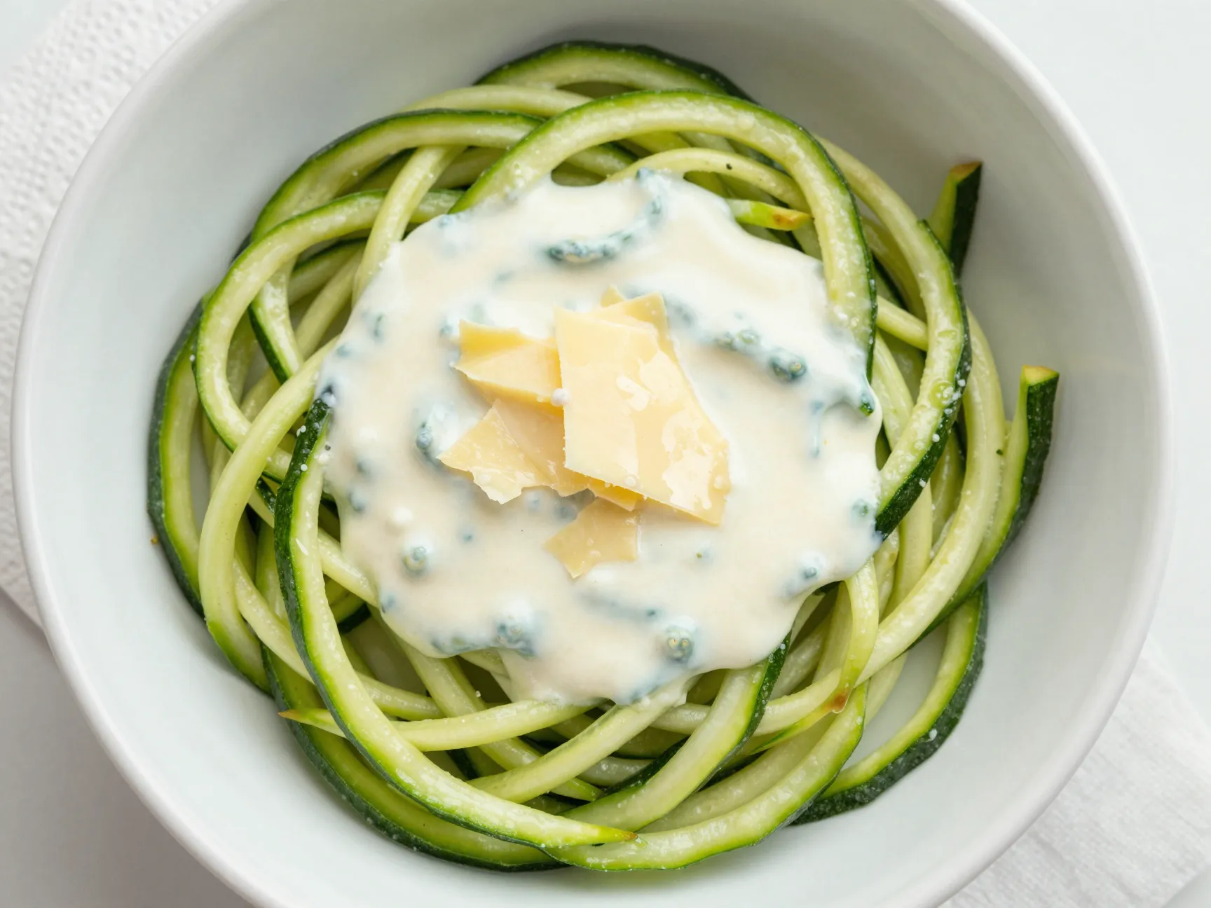 Zucchini noodle alfredo