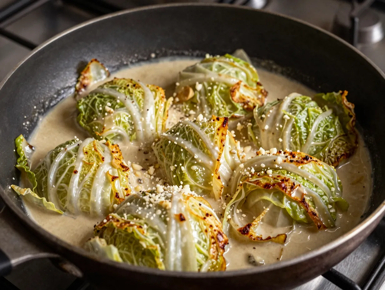 Cabbage alfredo