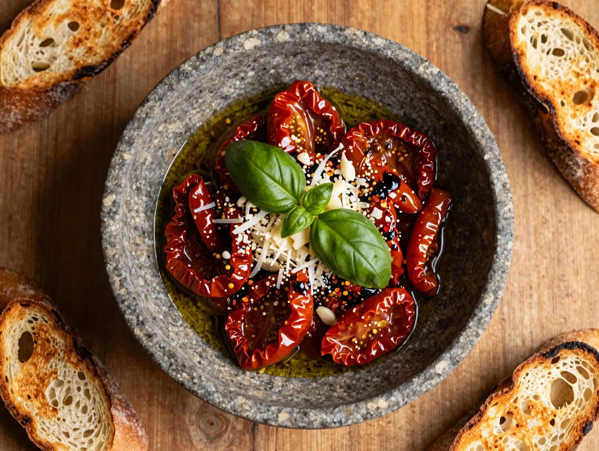 Sun dried tomato and basil bruschetta sauce