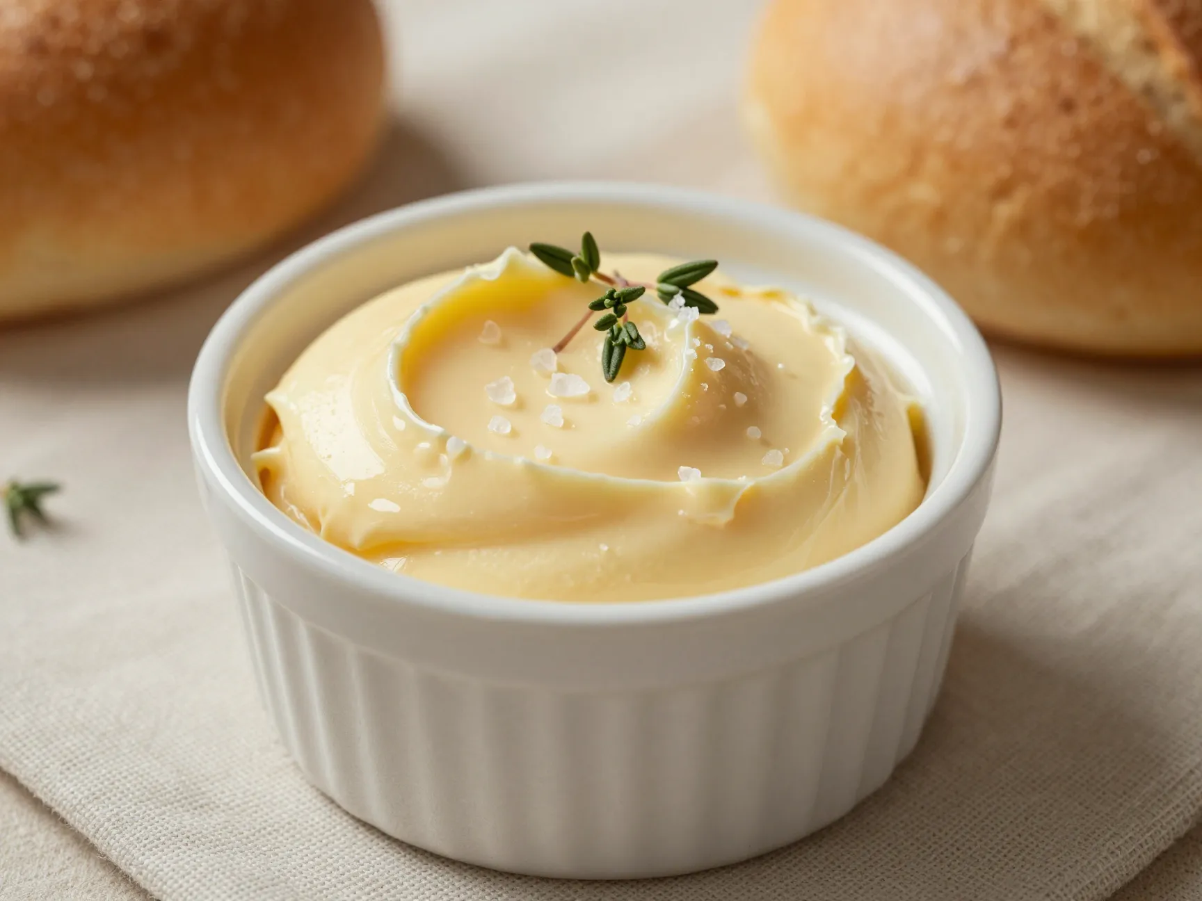 Honey butter with sea salt and fresh thyme