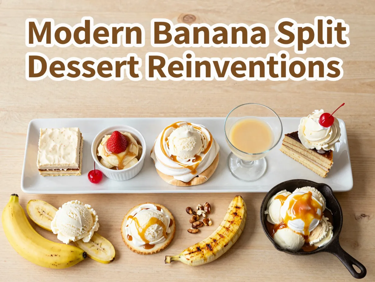 Modern banana split dessert reinventions