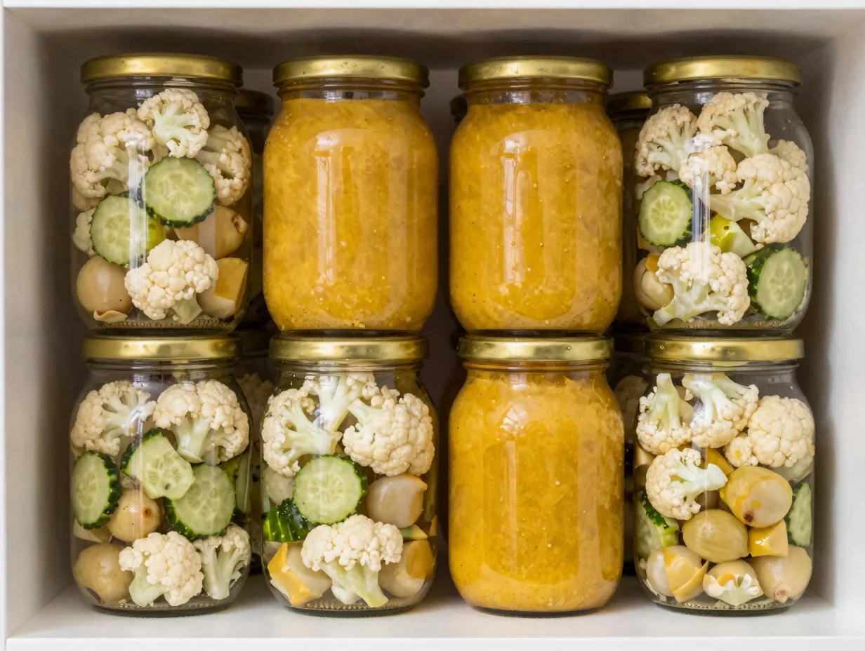 Traditional mixed vegetable mustard pickles