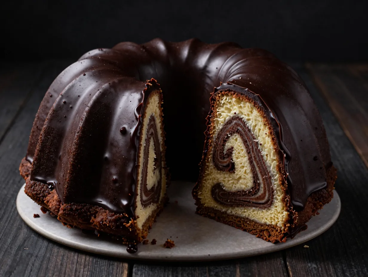 2 chocolate marble bundt cake