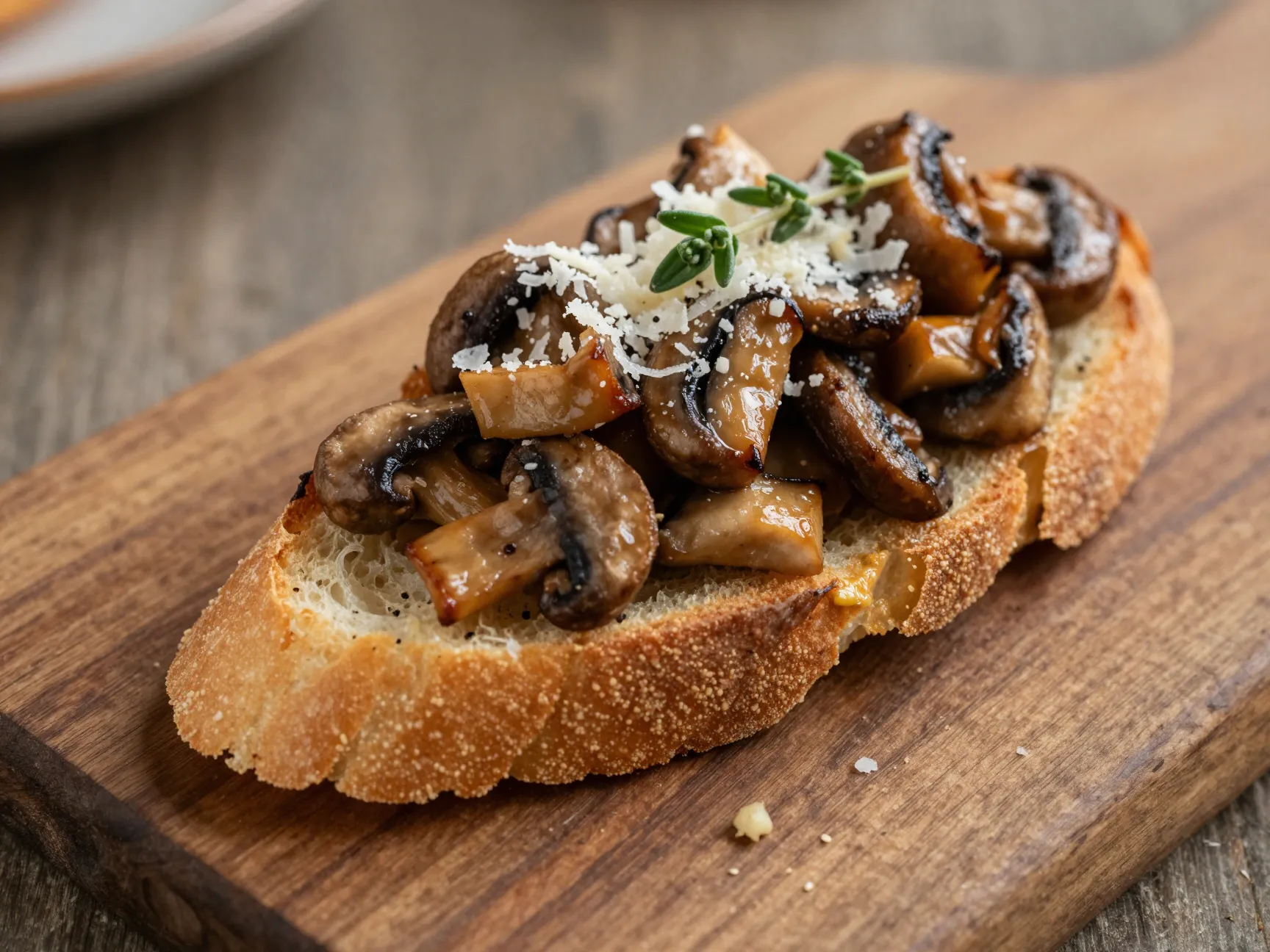 Truffle scented mushroom crostini