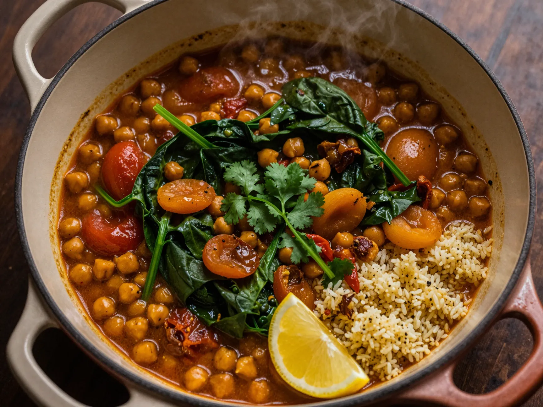 Moroccan spiced chickpea tagine