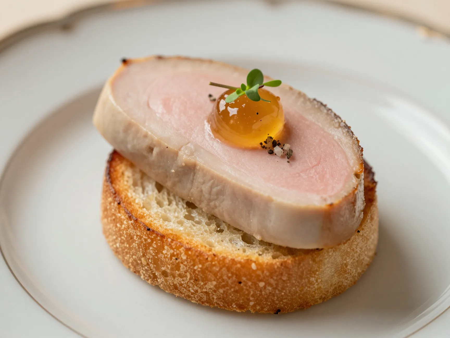 Foie gras torchon on brioche toast with sauternes gel