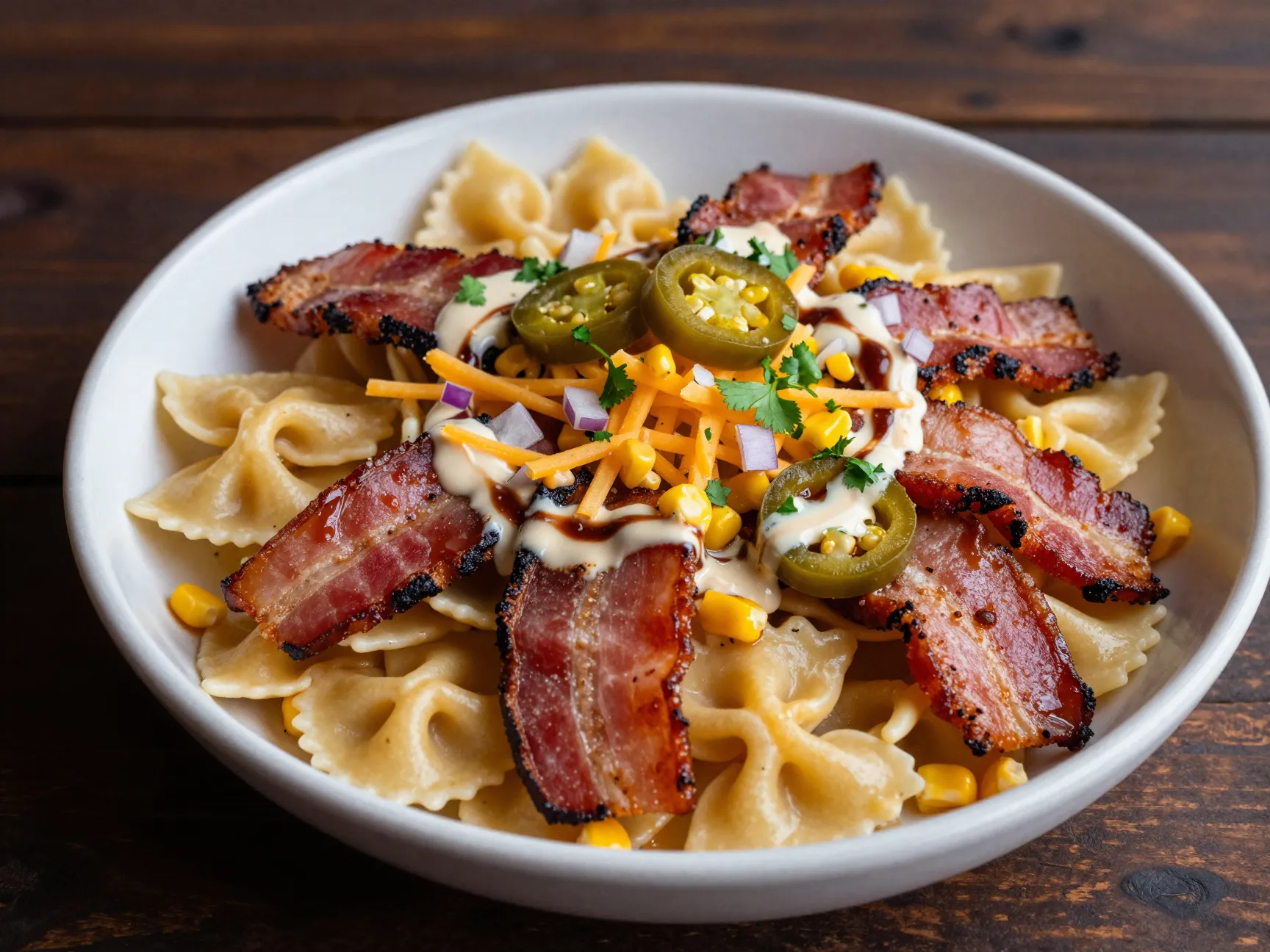 Smoked bbq bacon ranch pasta salad