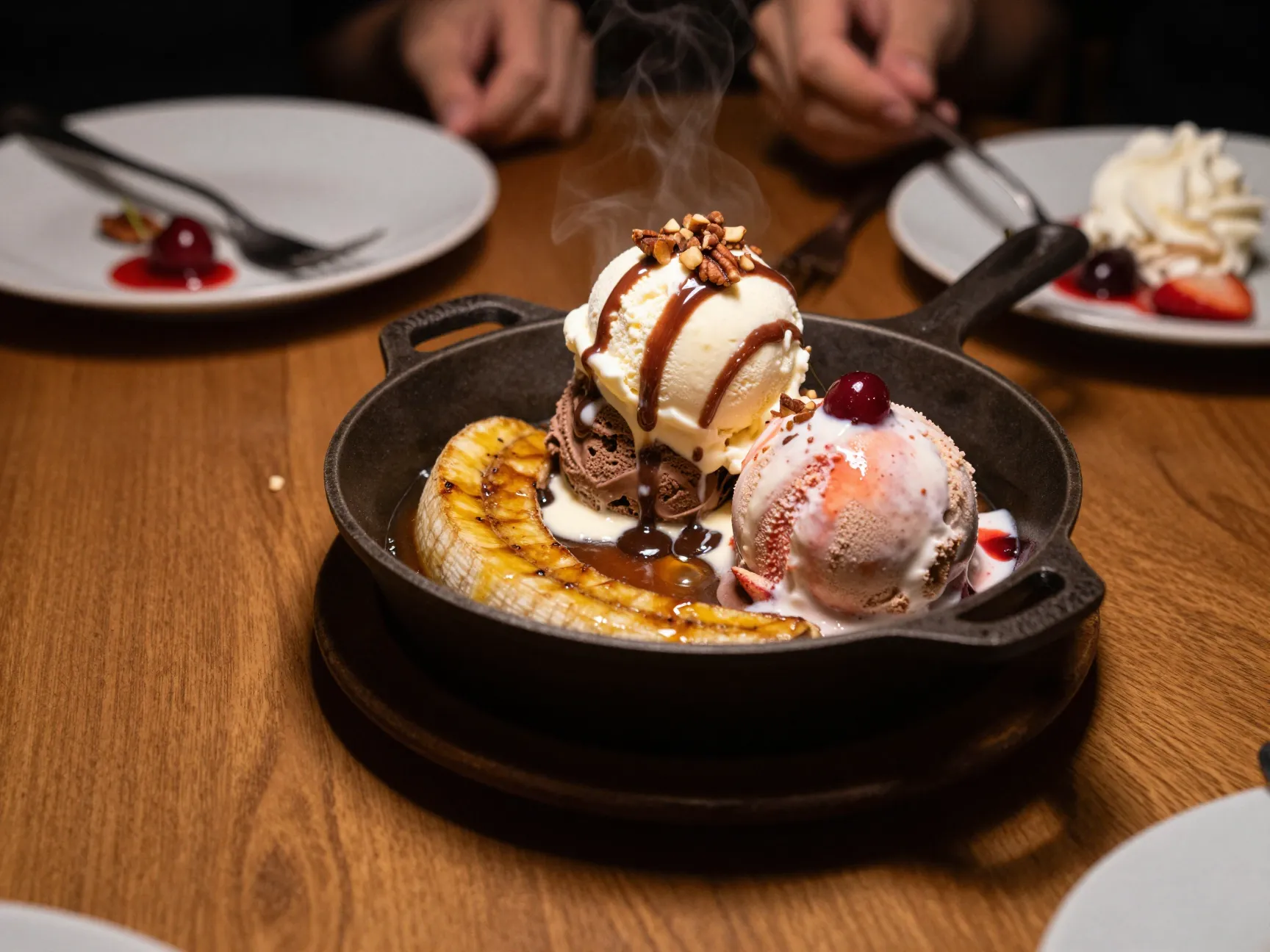 The banana split sundae skillet