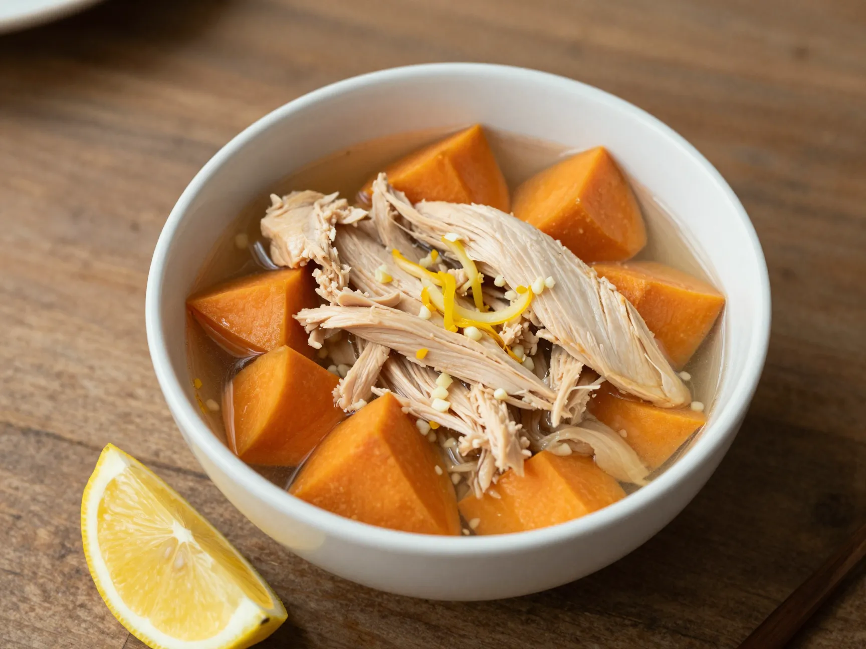 Lemon garlic chicken with sweet potatoes