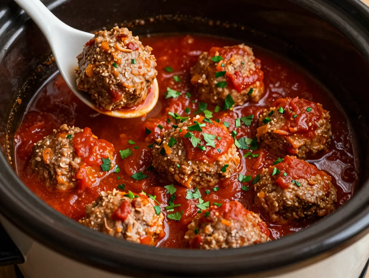 Mediterranean turkey meatballs in tomato sauce