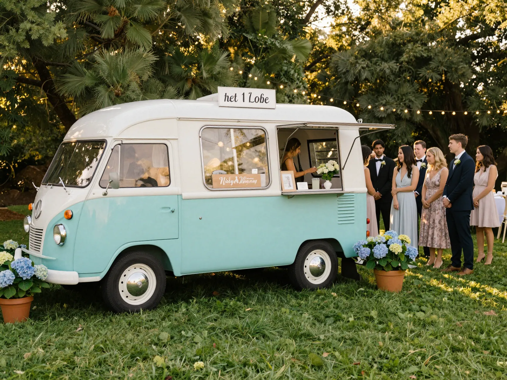 The vintage ice cream truck station