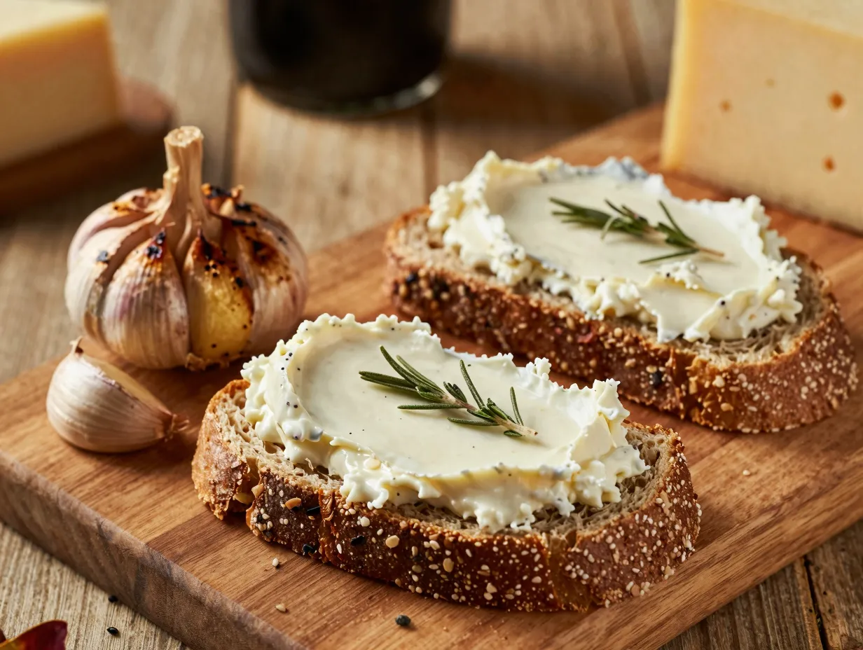 Roasted garlic and herb cream cheese spread