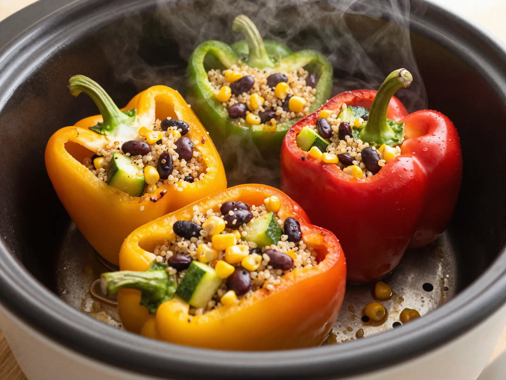 Herb quinoa and veggie stuffed peppers