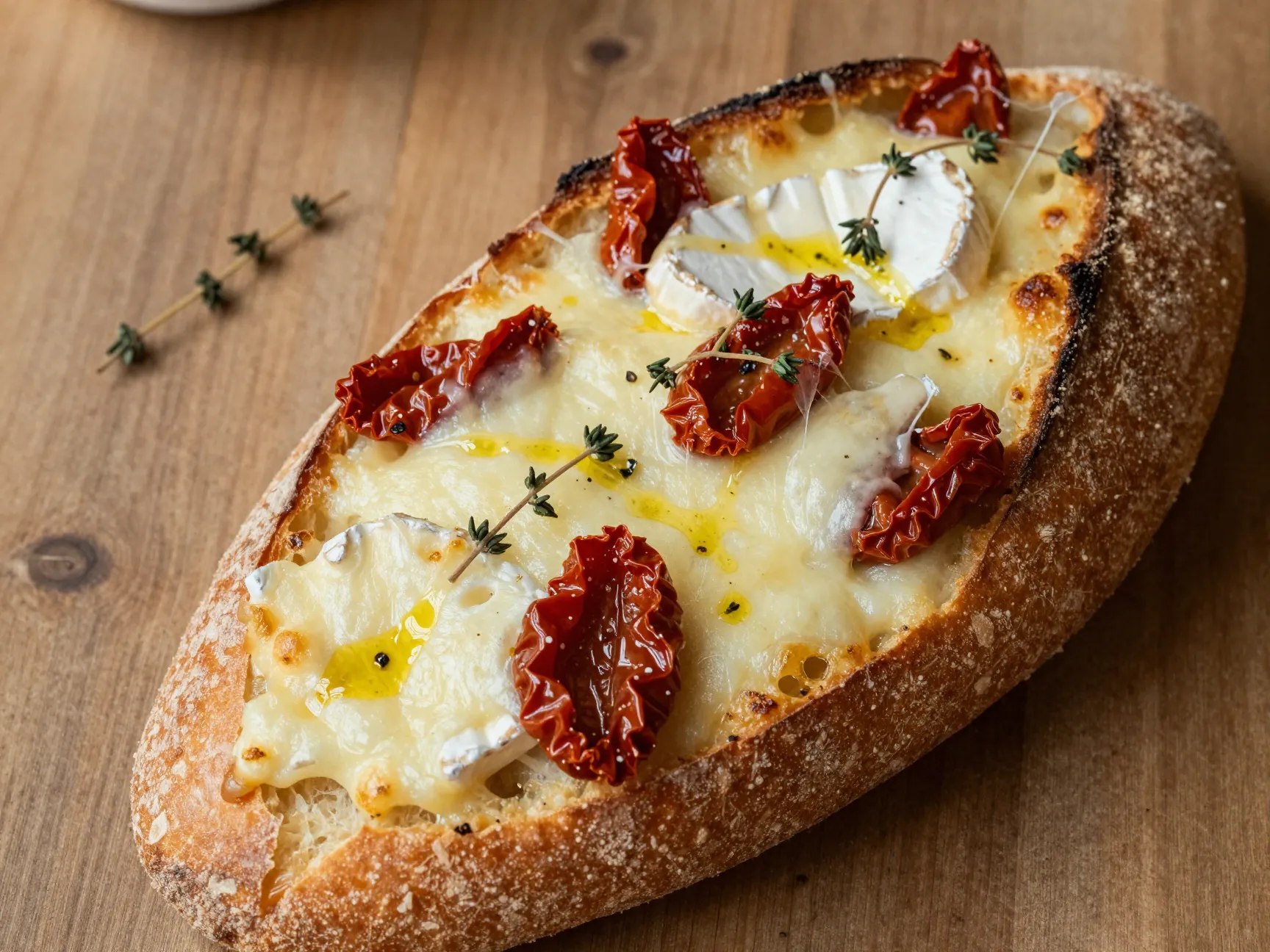 Brie and sun dried tomato pull apart bread