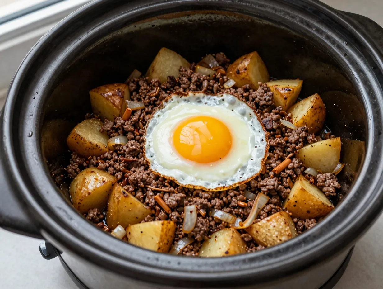 Slow cooker hamburger hash