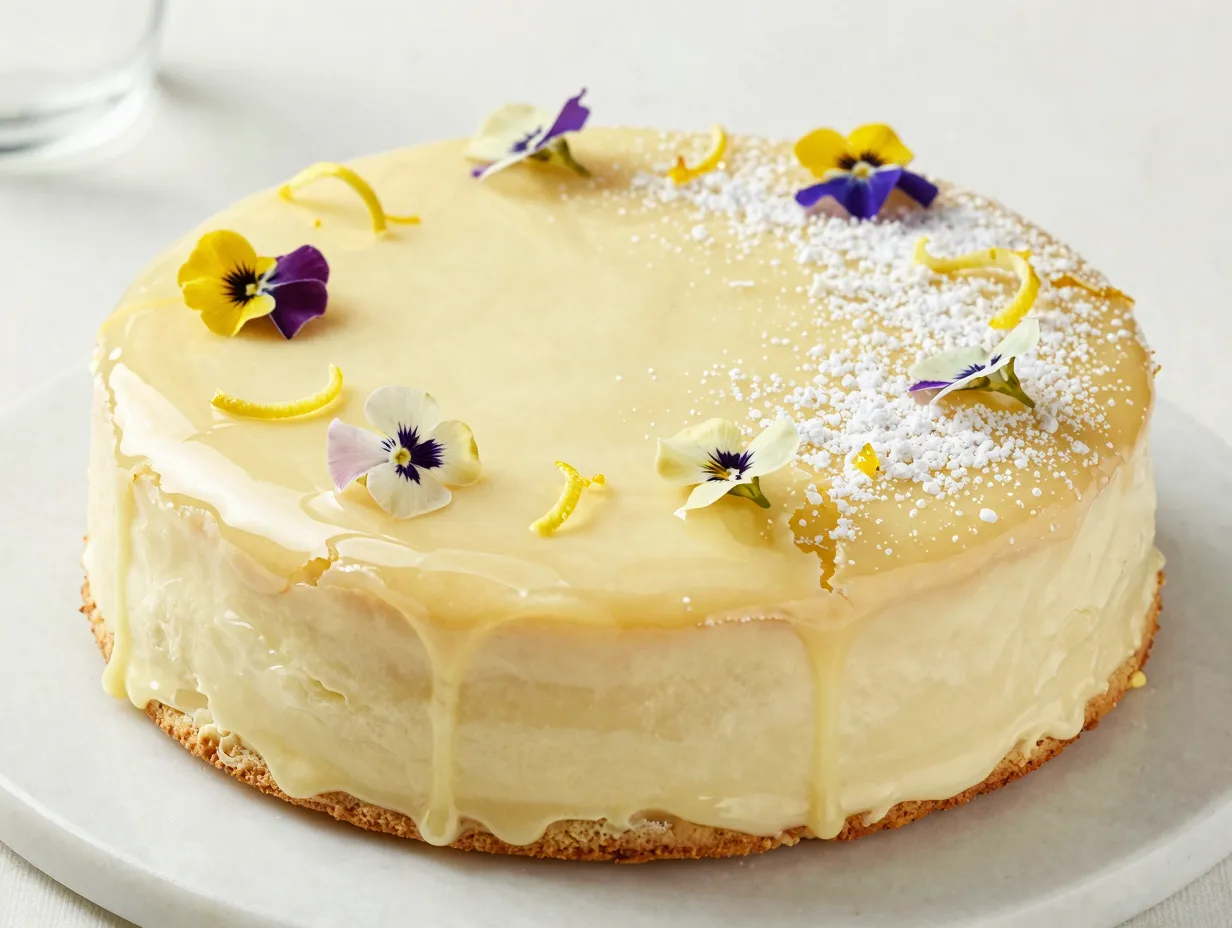 Lemon sugar cookie cake with citrus glaze