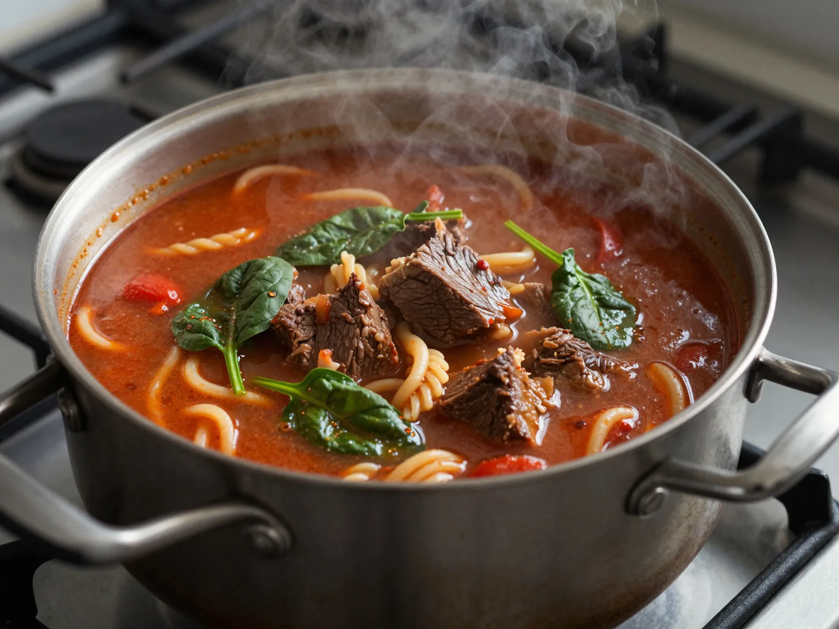 Beef and spinach tomato soup