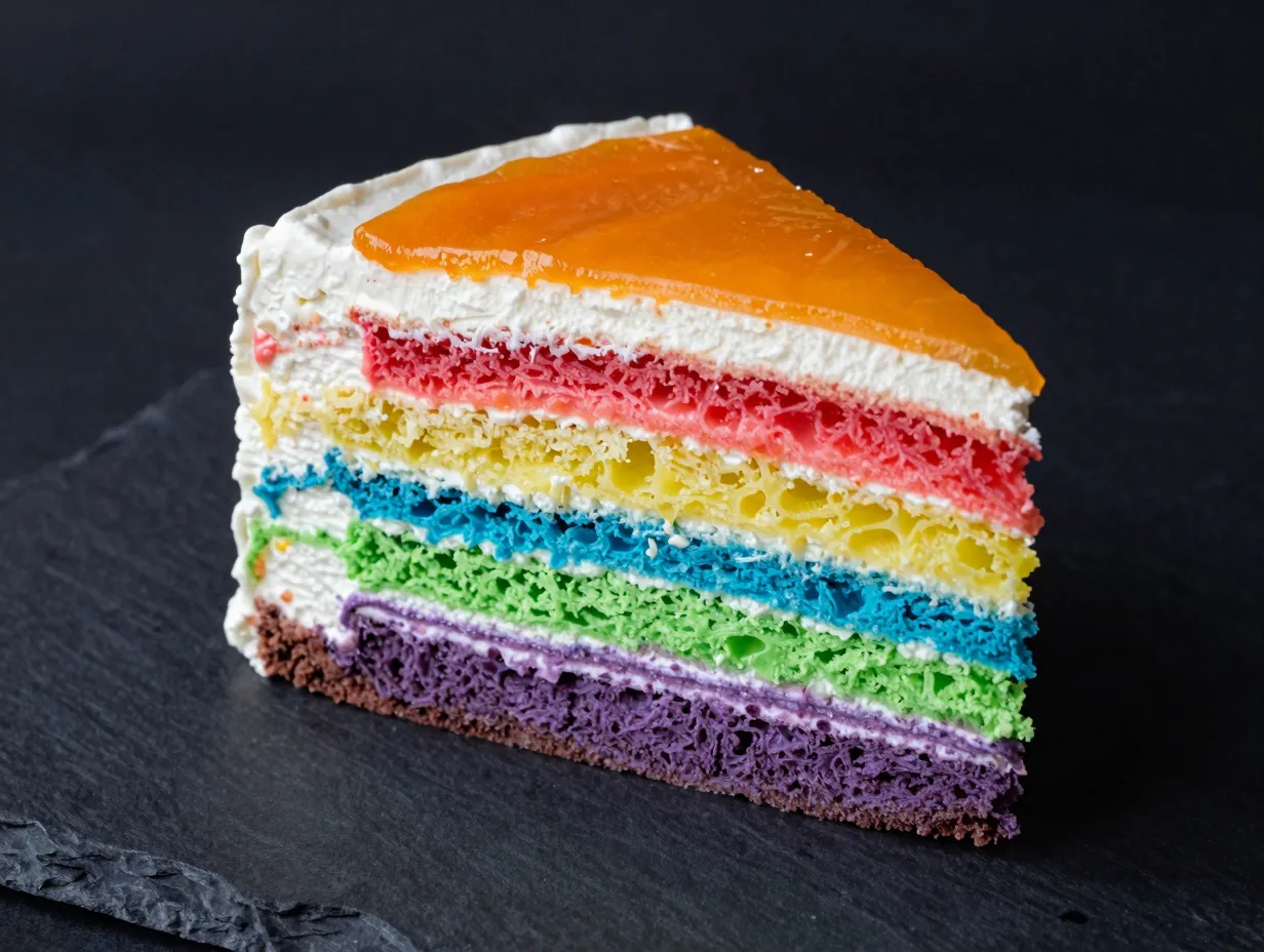 The neon glow rainbow layer cake