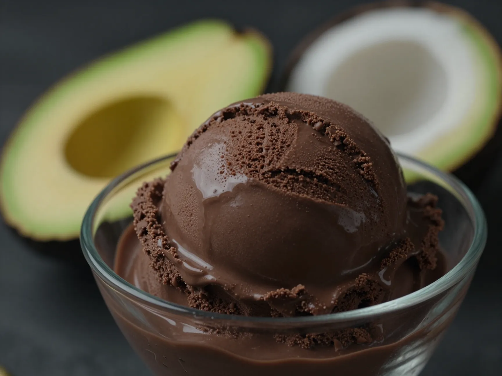 Avocado chocolate ice cream dairy free and decadent