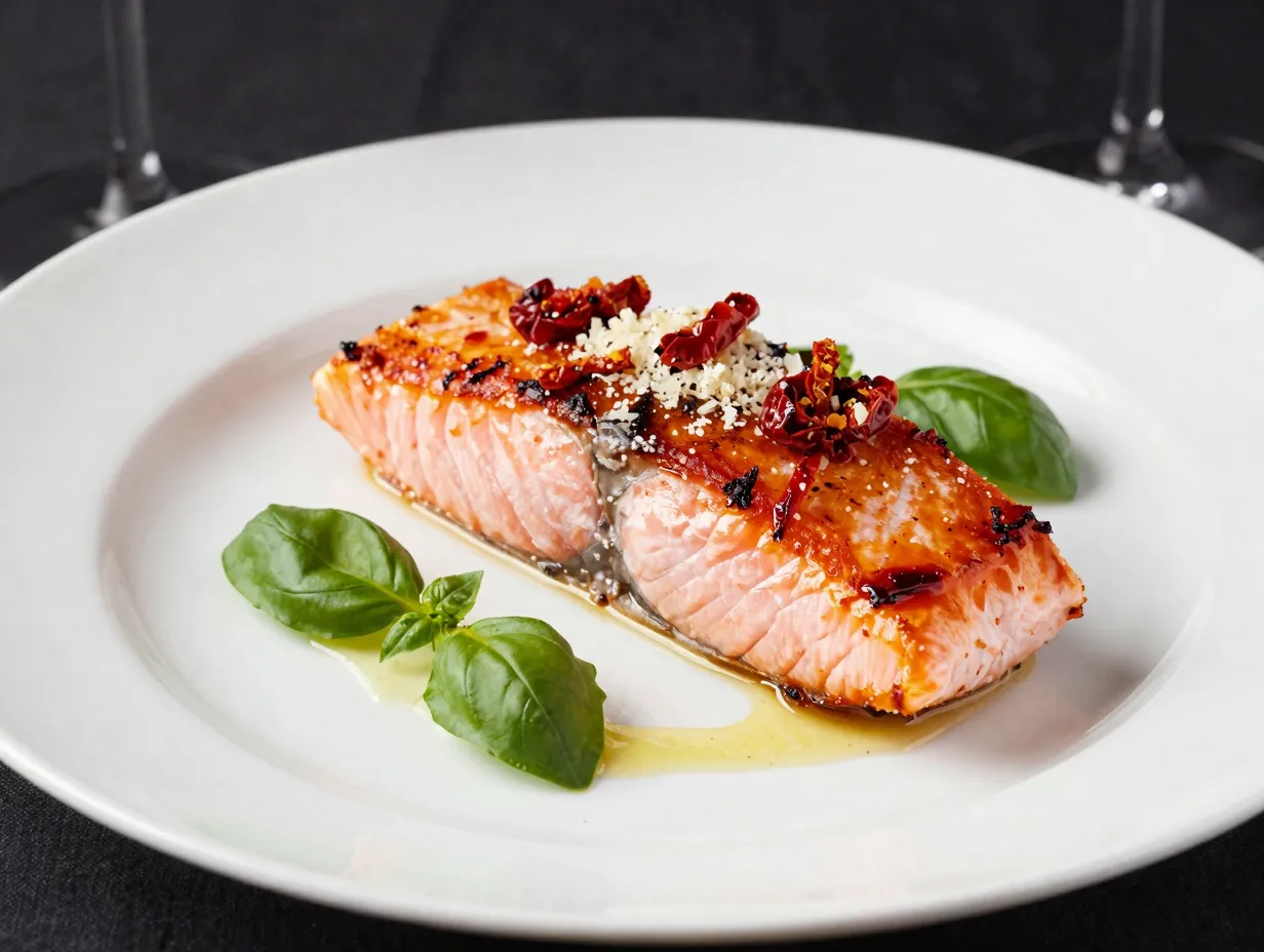 Marry me salmon with sun dried tomato crust
