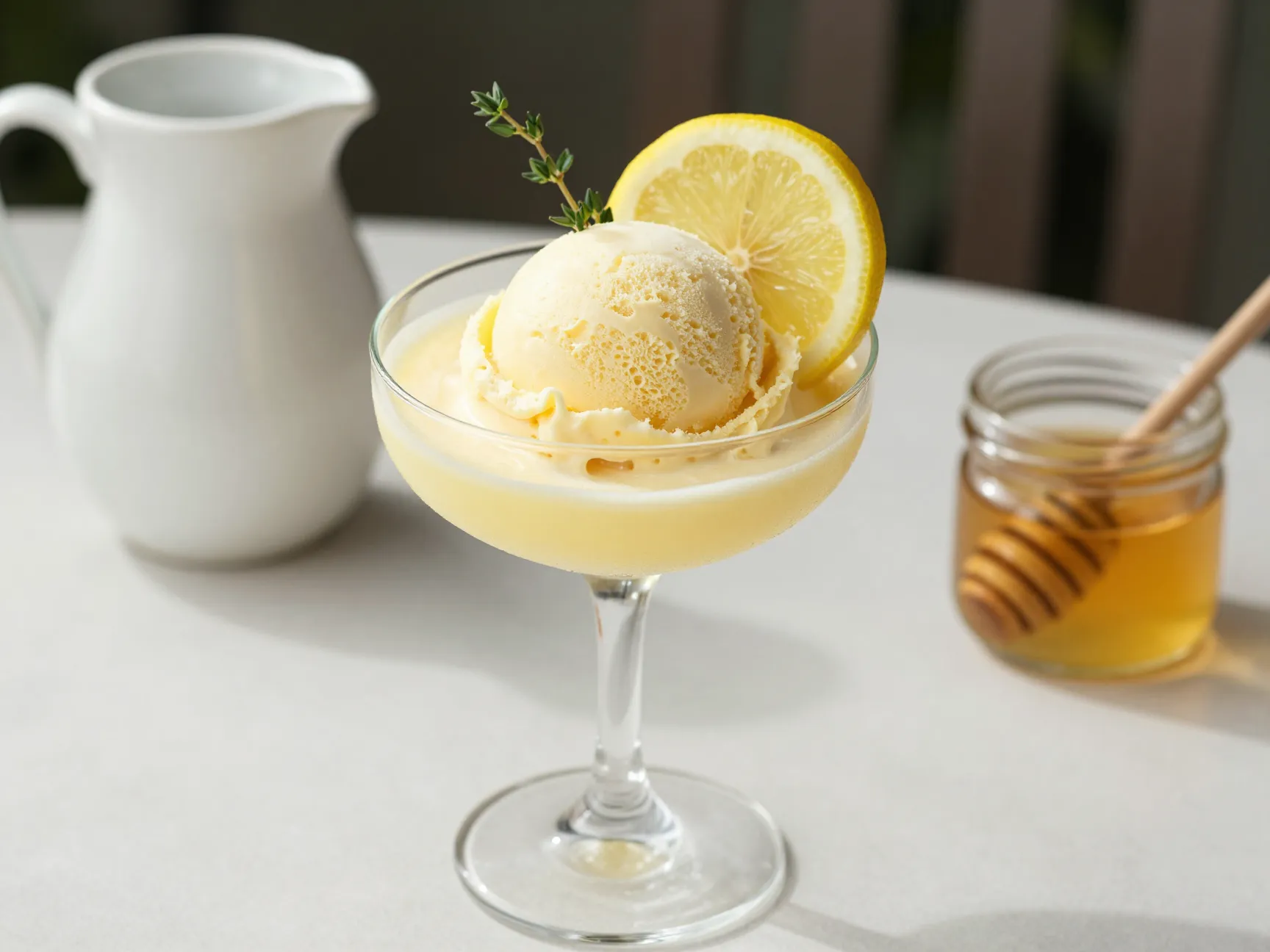 Lemon buttermilk ice cream lower calorie and refreshing