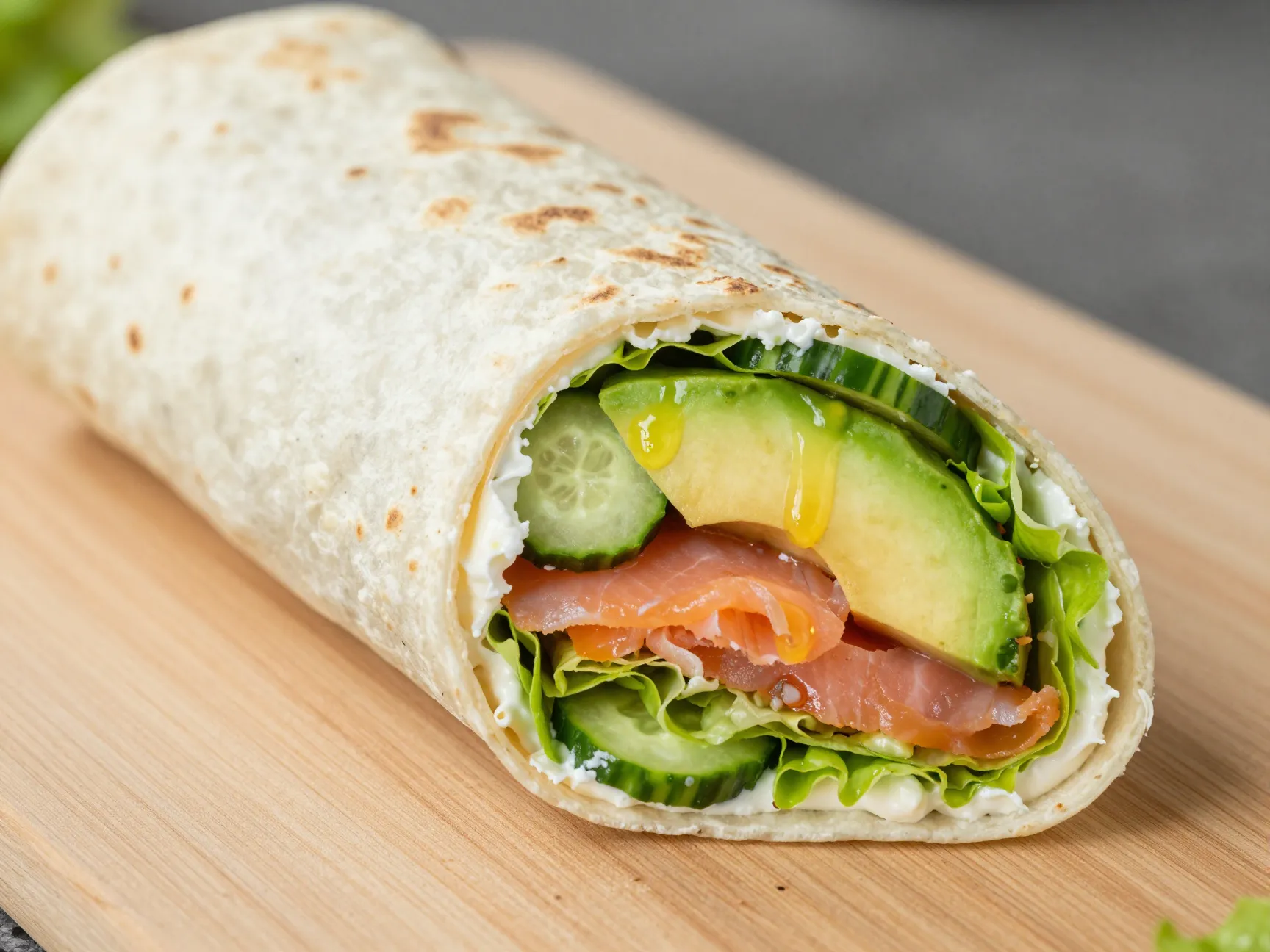 Smoked salmon wrap