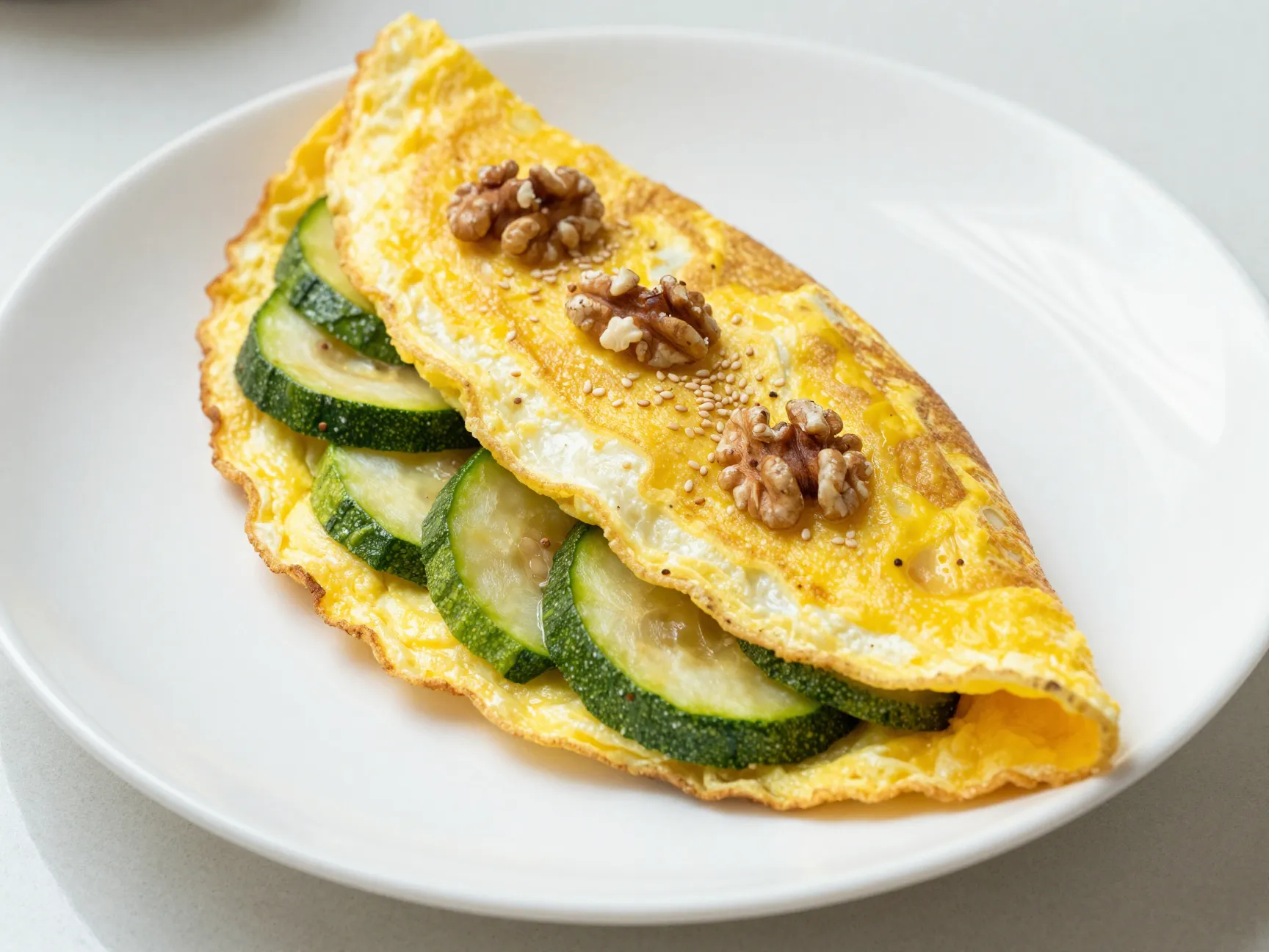 Omelet with sauteed vegetables