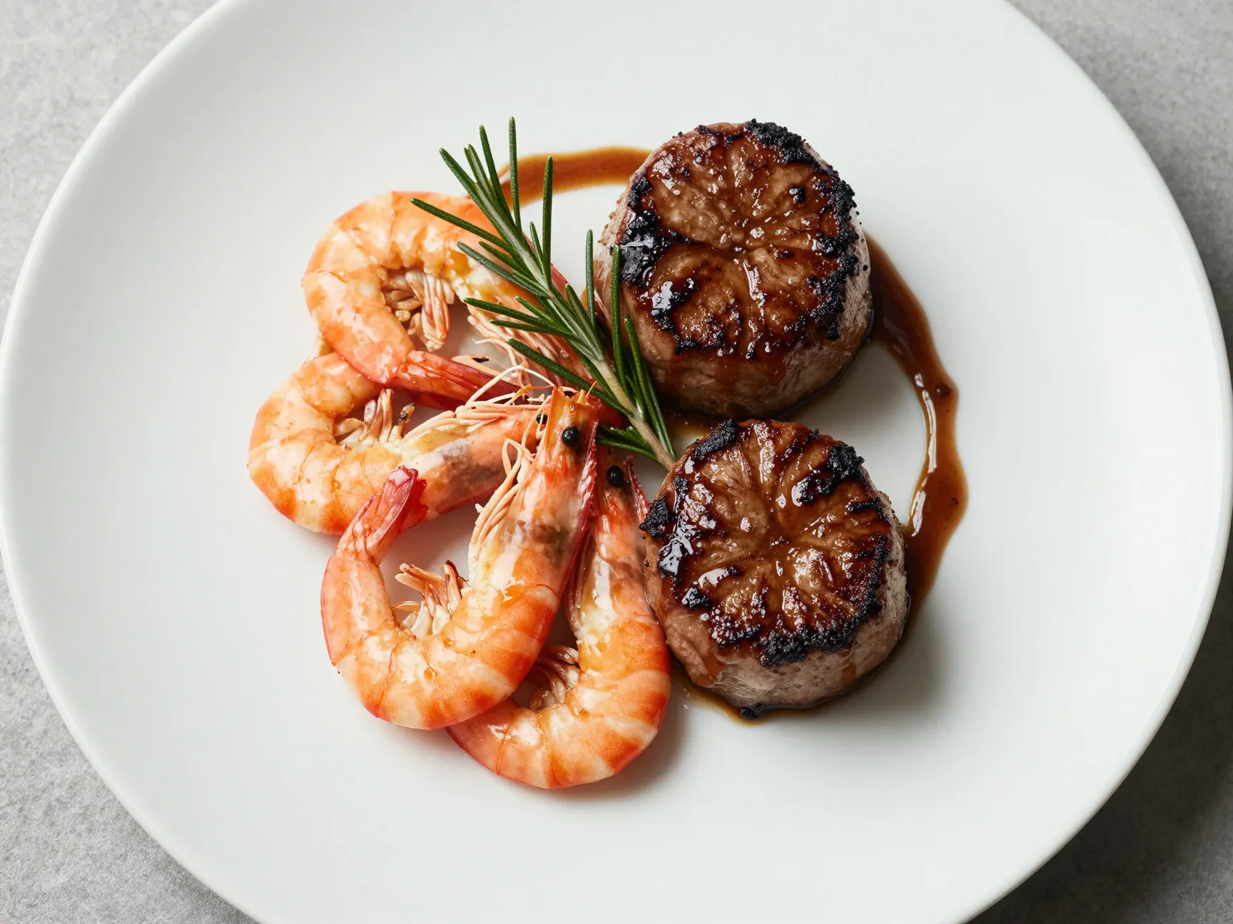 Surf and turf with filet mignon and jumbo shrimp pioneer woman style