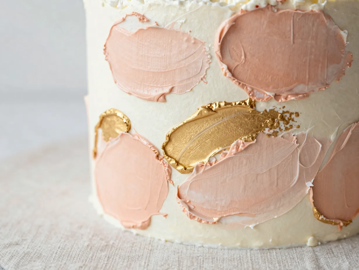 Watercolor brushstroke cakes