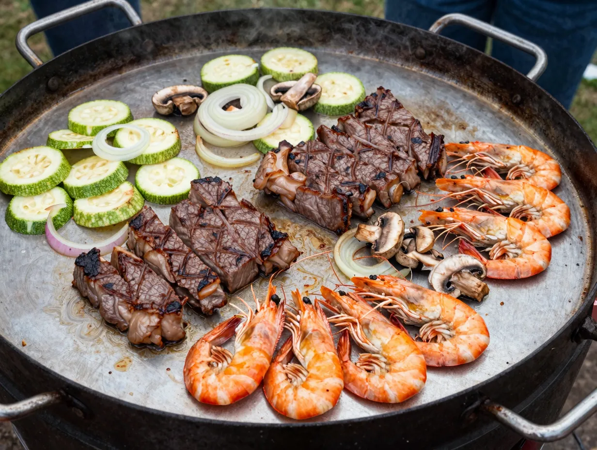 Blackstone hibachi steak and shrimp