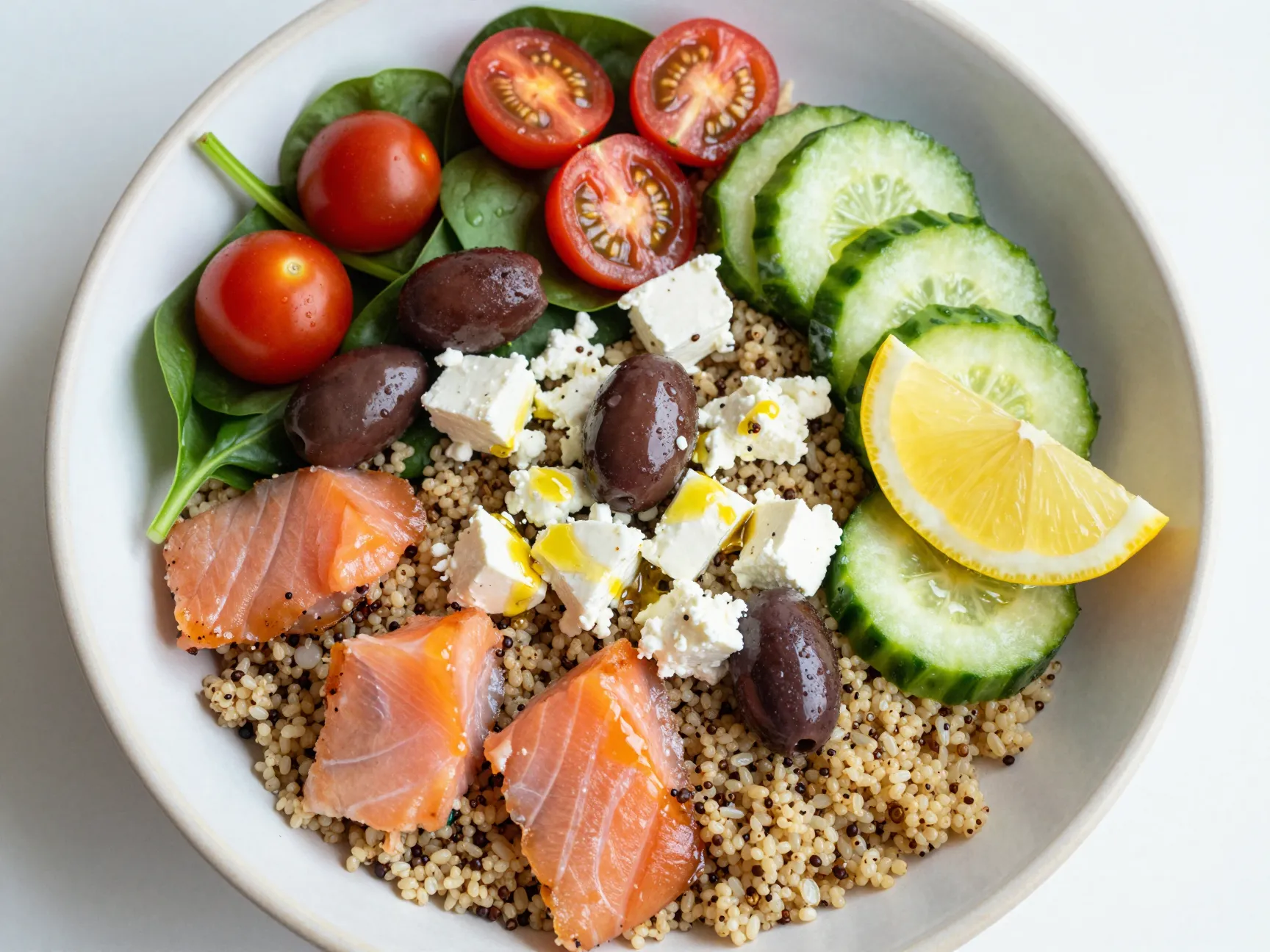 Smoked salmon grain bowl