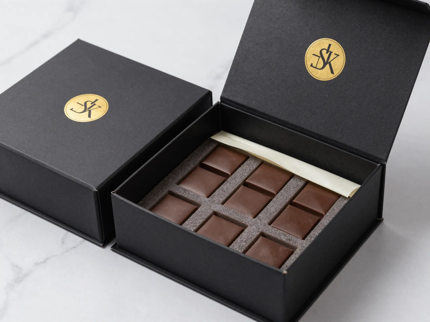 Magnetic closure rigid boxes