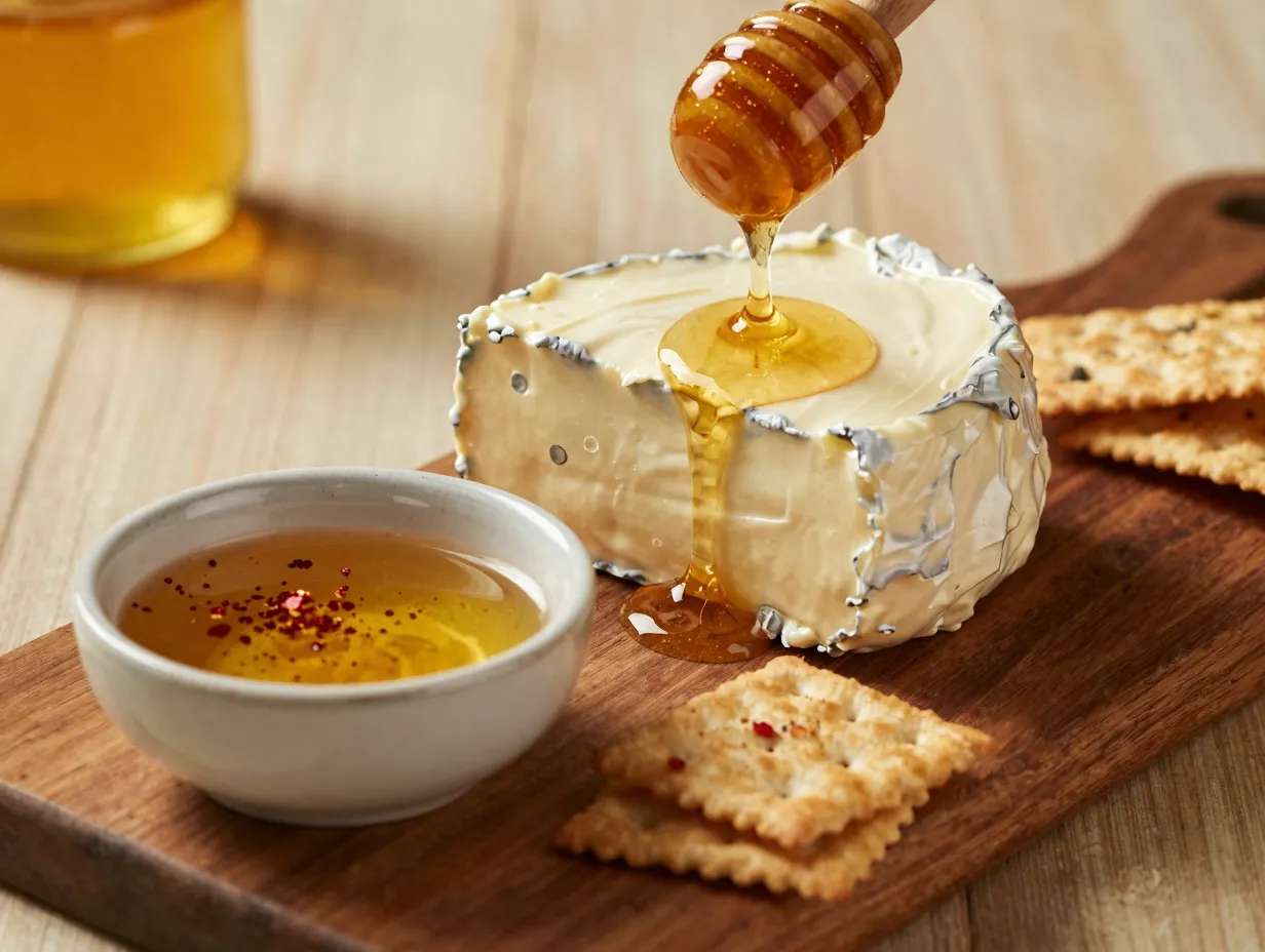Hot honey smoked cream cheese