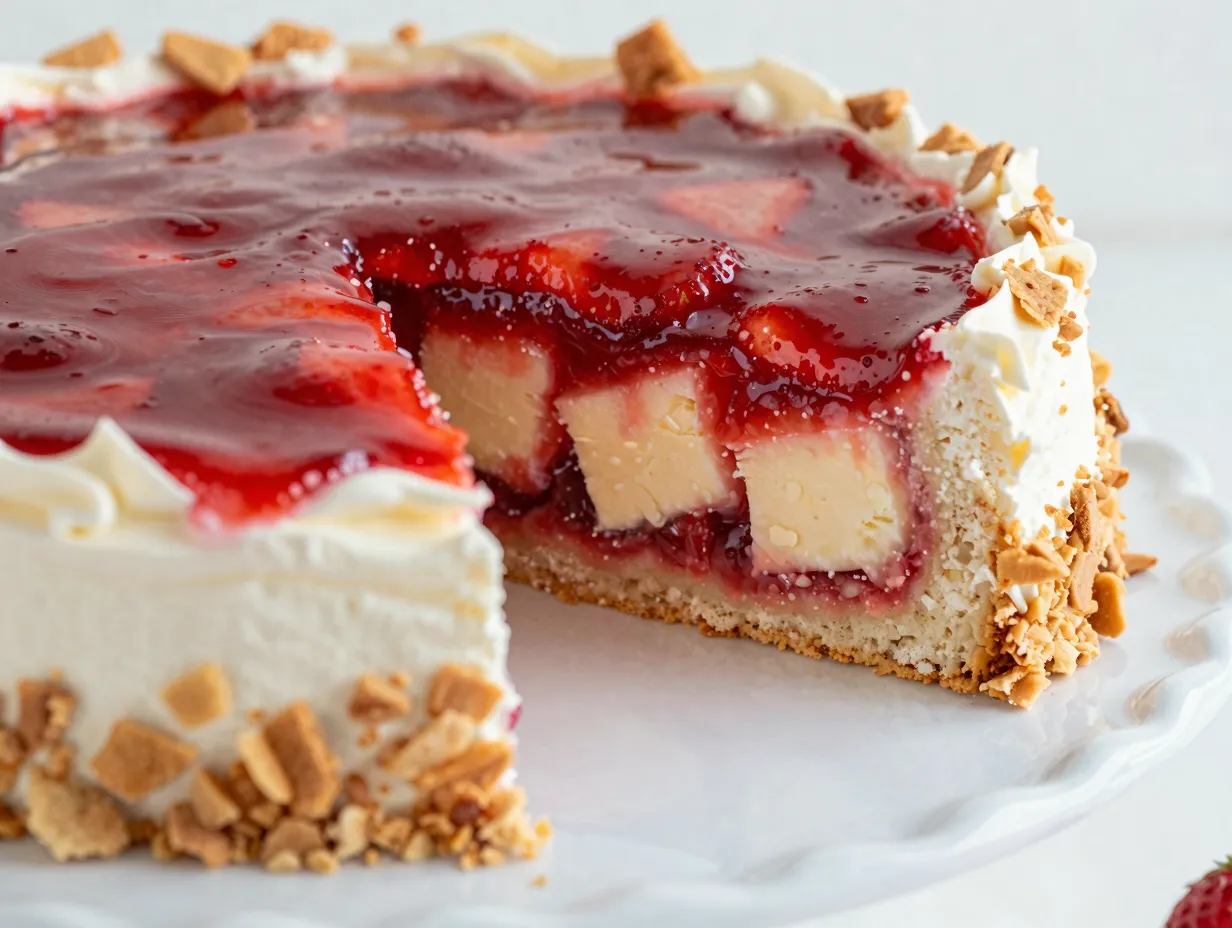5 strawberry cheesecake dump cake