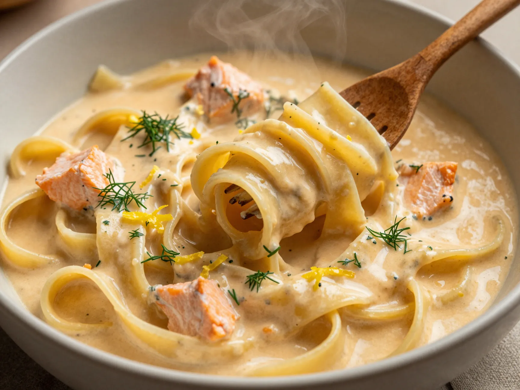 Canned salmon cream cheese pasta