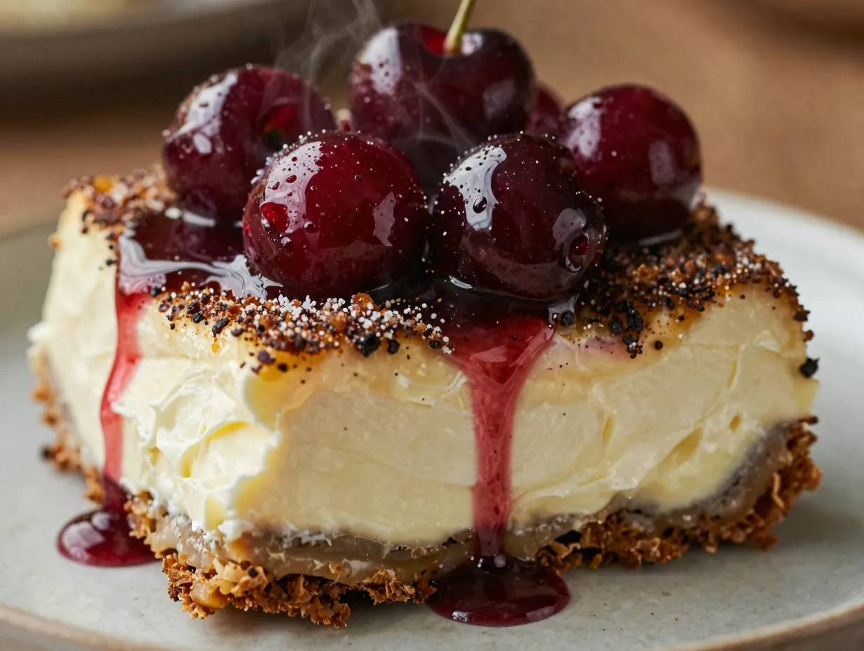 Spicy brown sugar smoked cream cheese with cherries