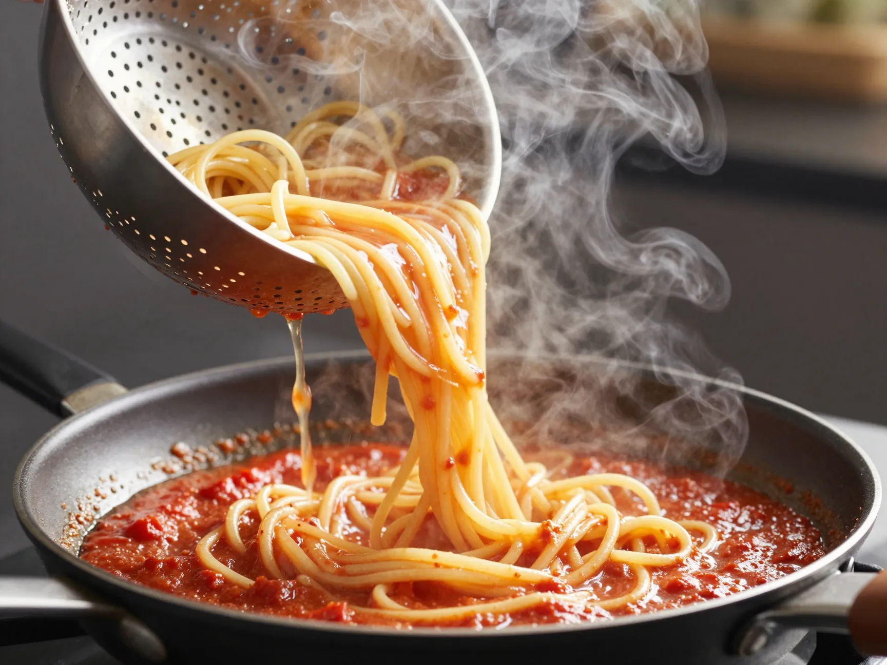 Drain without rinsing then sauce immediately