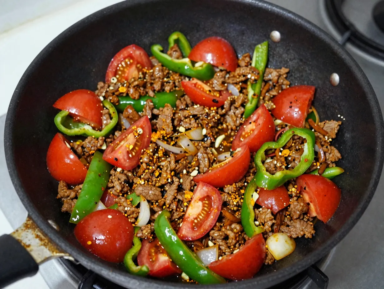 Yemeni minced beef stir fry