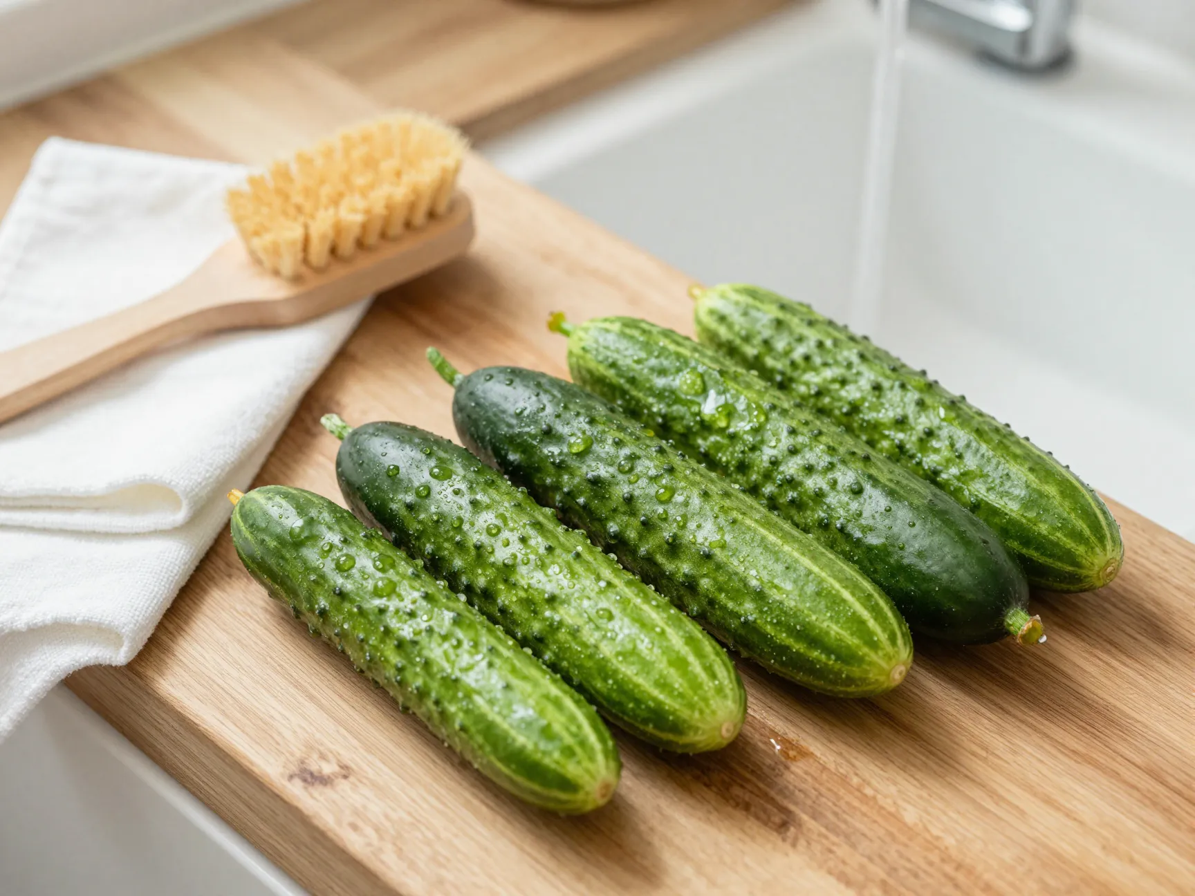 Select and wash your cucumbers