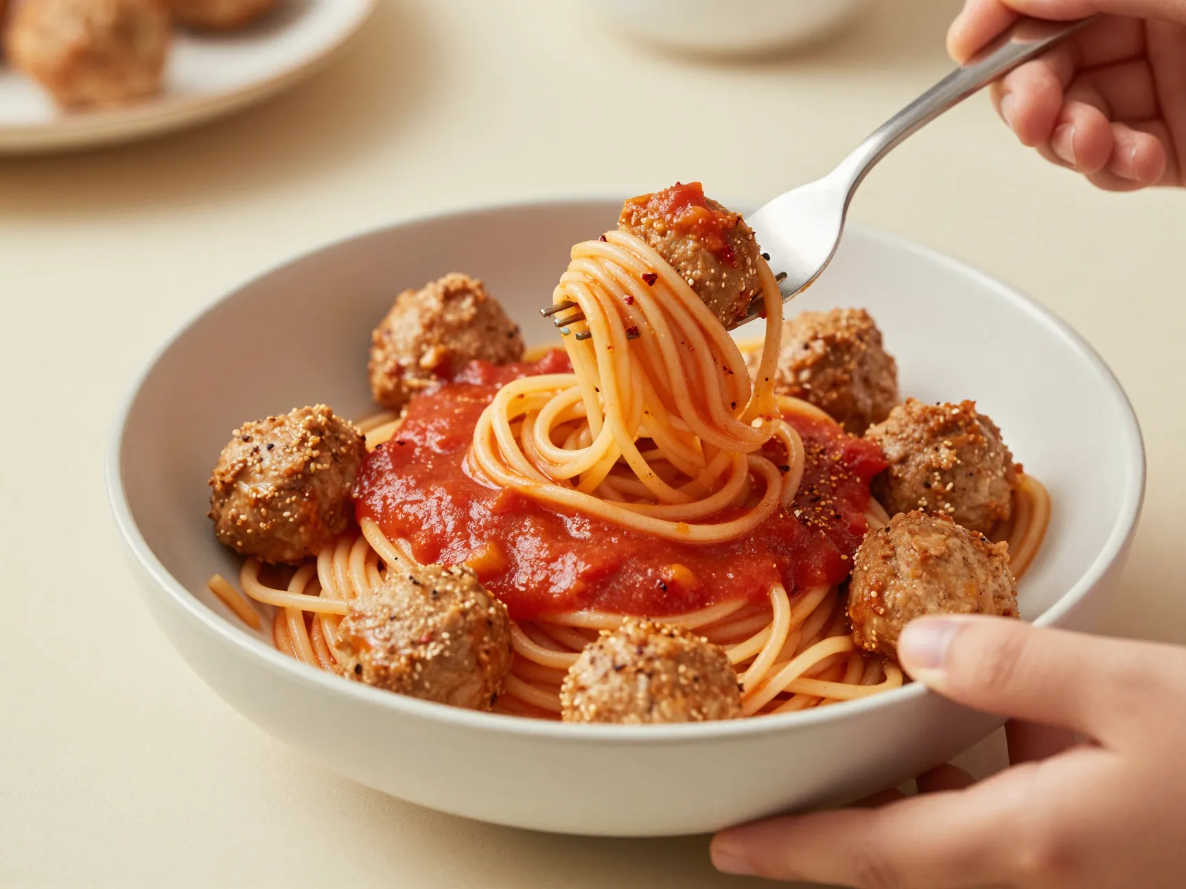 Crockpot turkey meatballs in zesty marinara