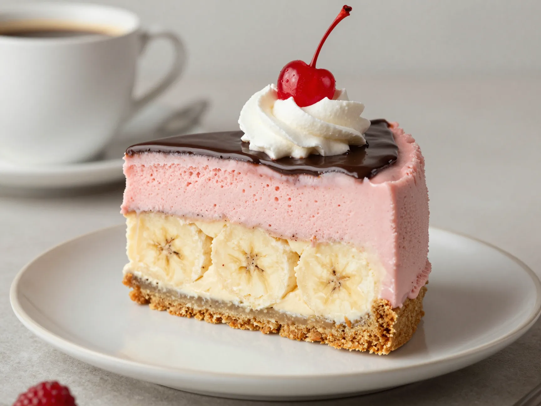 The frozen banana split ice cream cake