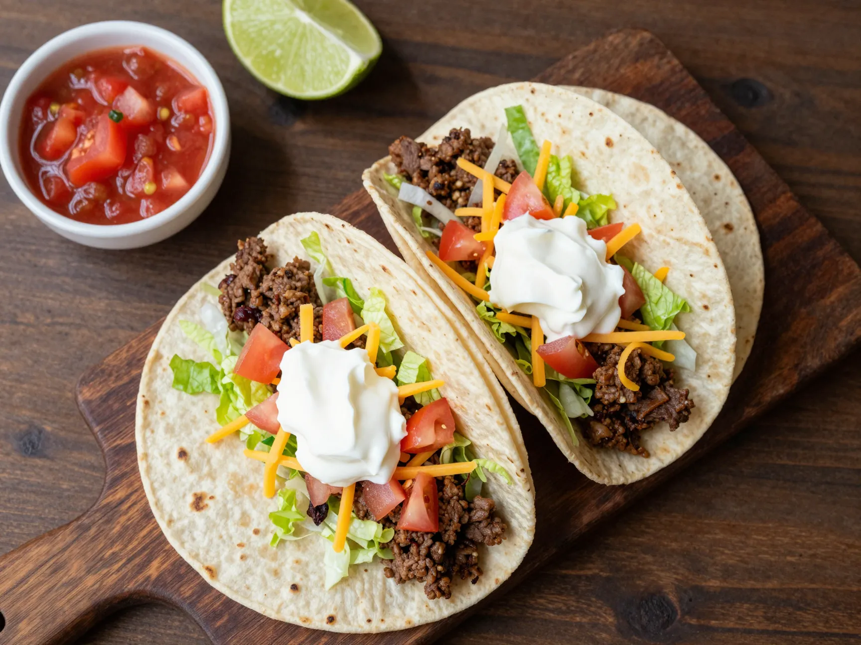 5 mexican style beef tacos
