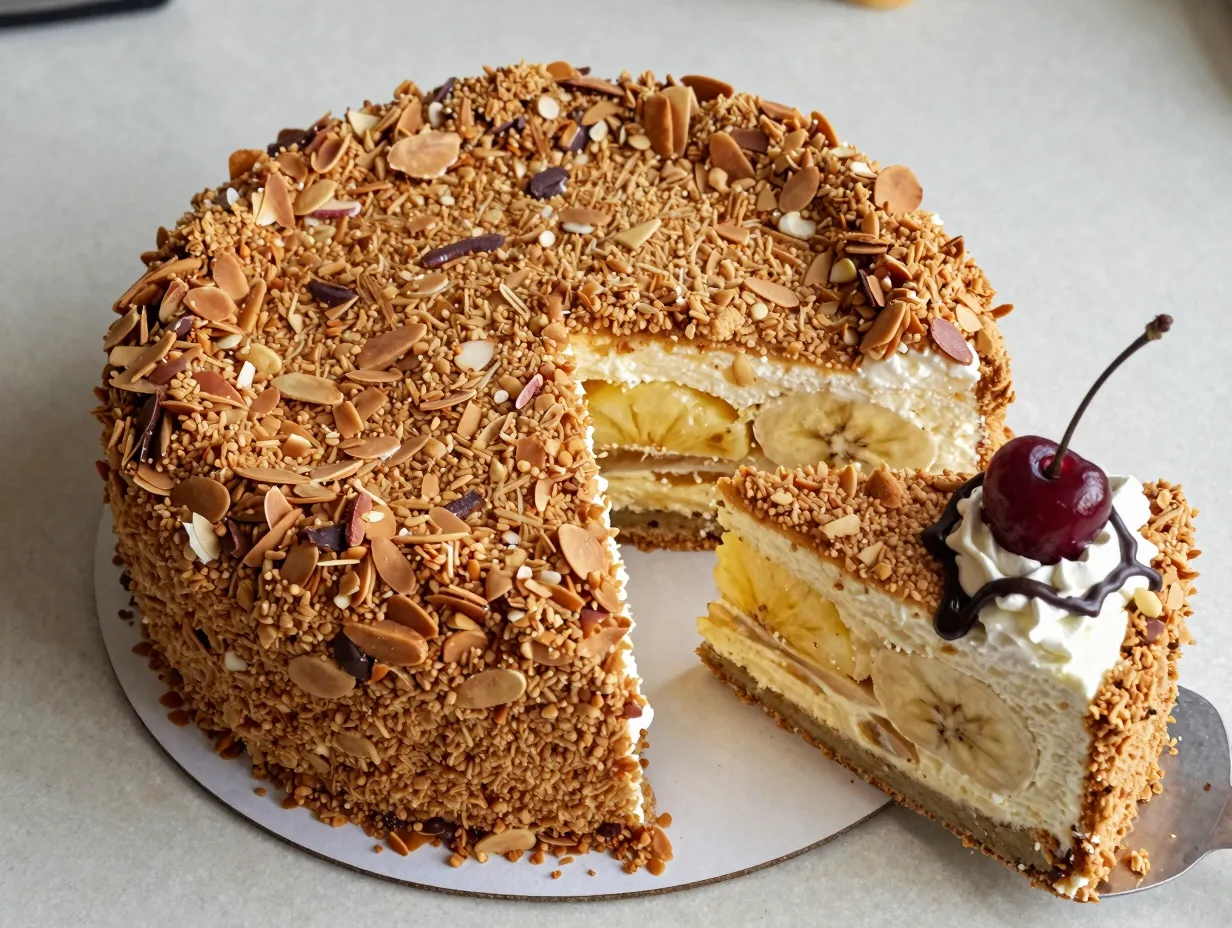 The gluten free banana split cake