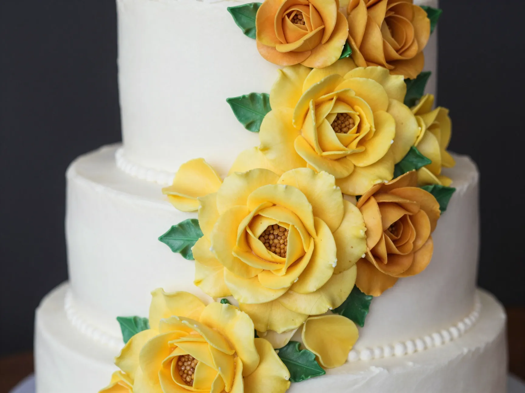 Mango buttercream flowers